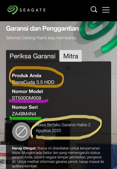 Cara cek garansi harddisk CCTV Asli atau palsu